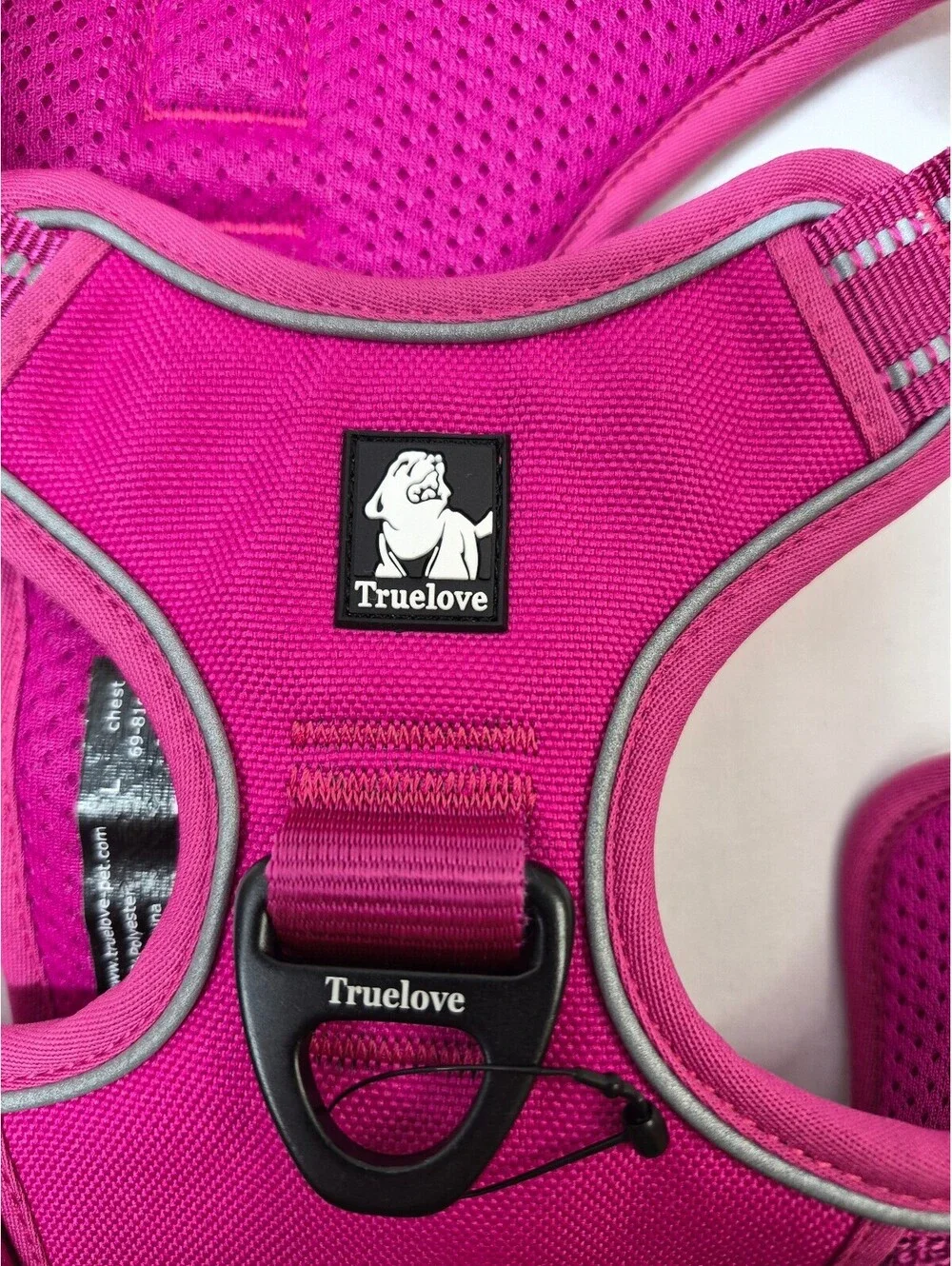 Truelove Large Pink Mesh Dog Harness and Adjustable Harness Polyester B305